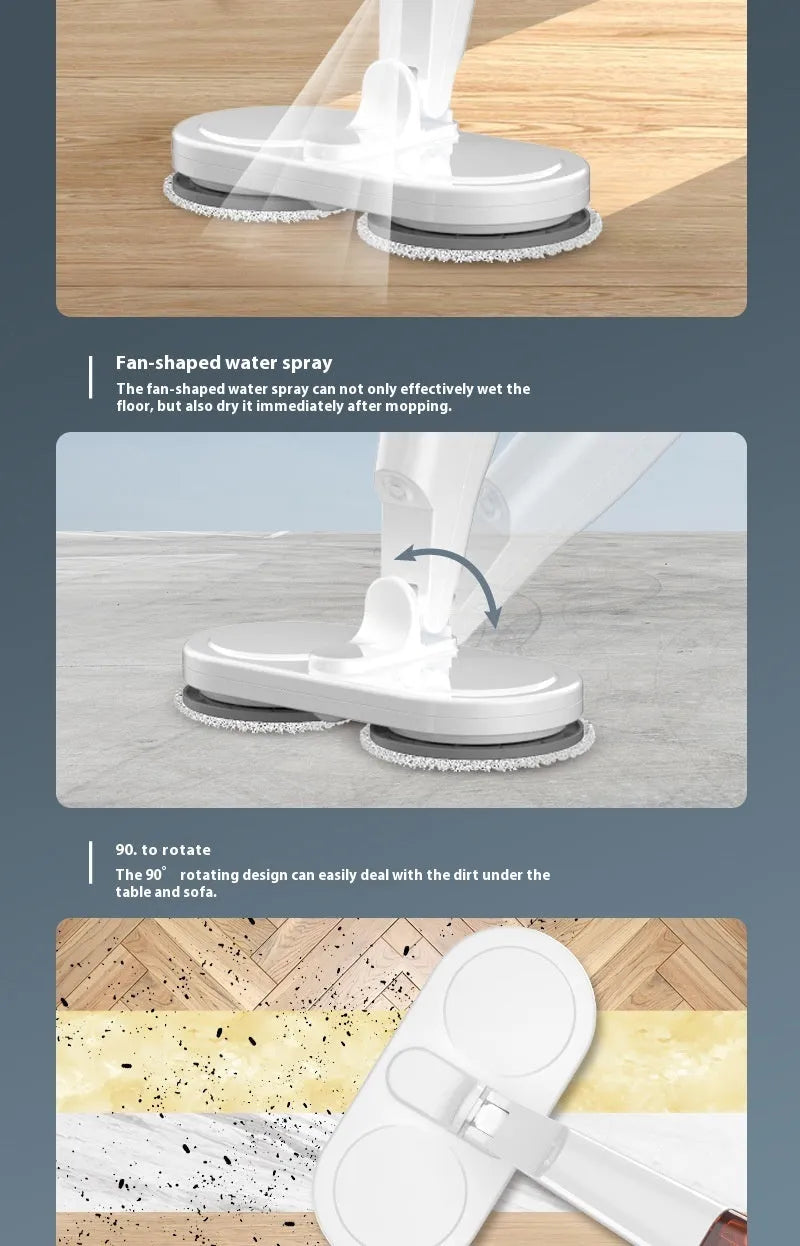 Wireless floor cleaning robot in S5 Green and White colours, showing sweeping and mopping functions.