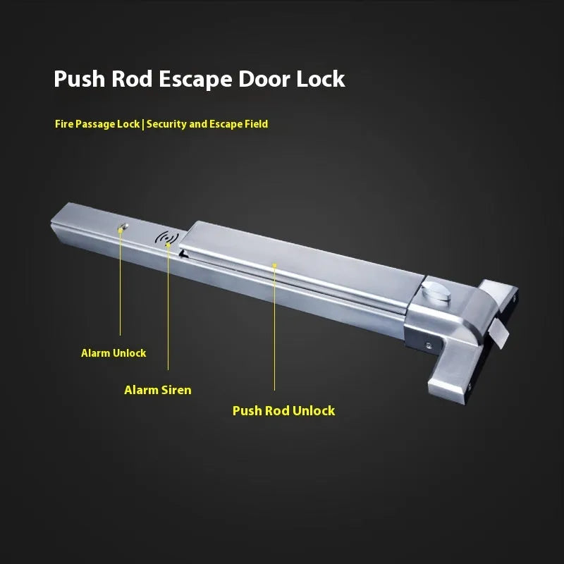Stainless steel fireproof push lock with external handle for 65cm baked paint single doors