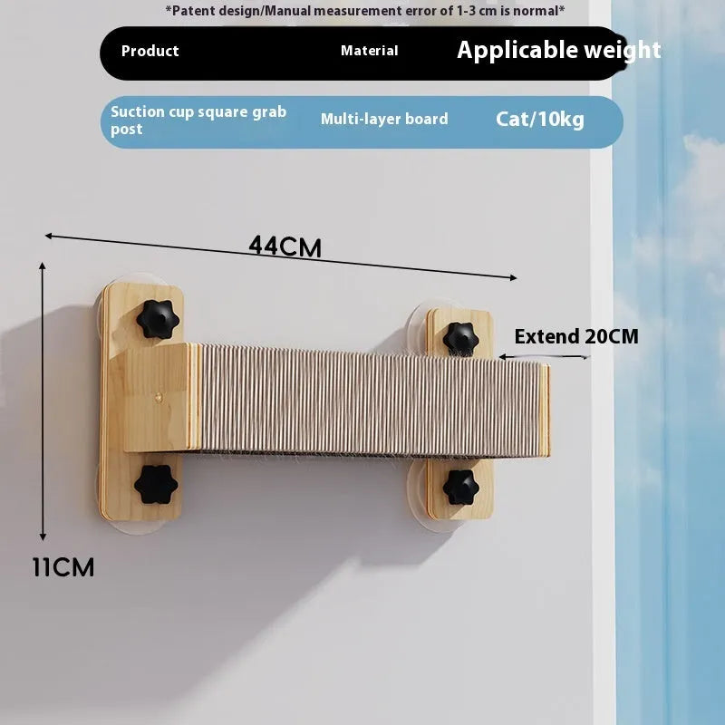 Cat climbing frame with sisal scratching surface in space capsule, square column, or cat head design options