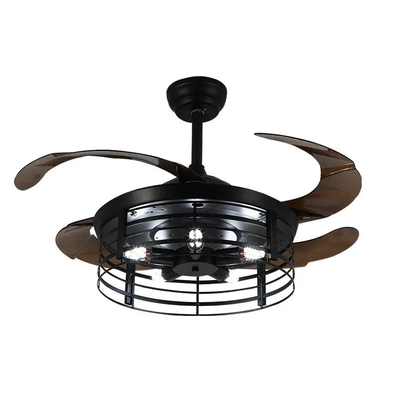 42-inch industrial ceiling fan light with American retro style and acrylic construction