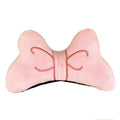 Plush bow tie helmet decoration for motorcycle and ski helmets in red, peach pink, and rose pink colours