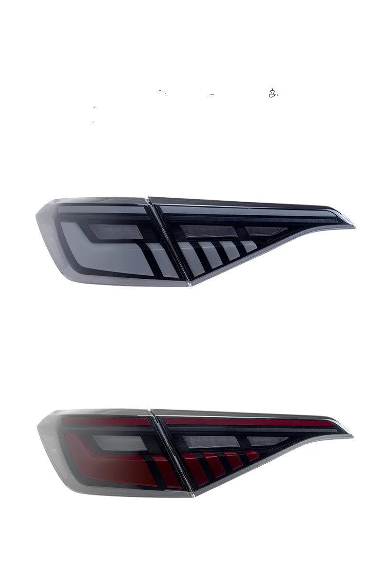 11th generation Honda Civic modified LED taillight assembly in black and red finish