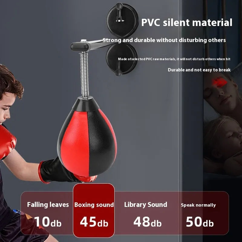 Double suction cup inflatable boxing speed ball with mounting hardware for home training