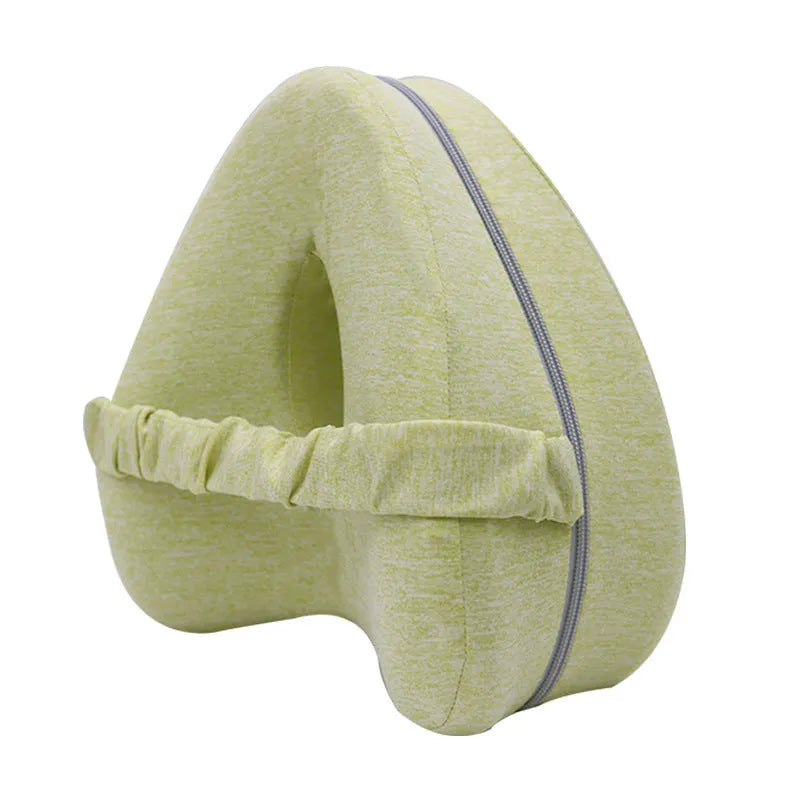 Love heart-shaped memory foam leg pillow in blue colour for adult orthopaedic support