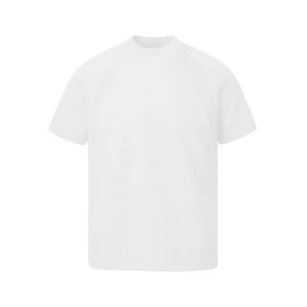 Men's loose fit short sleeve top with air layer stitching in black, grey, or white
