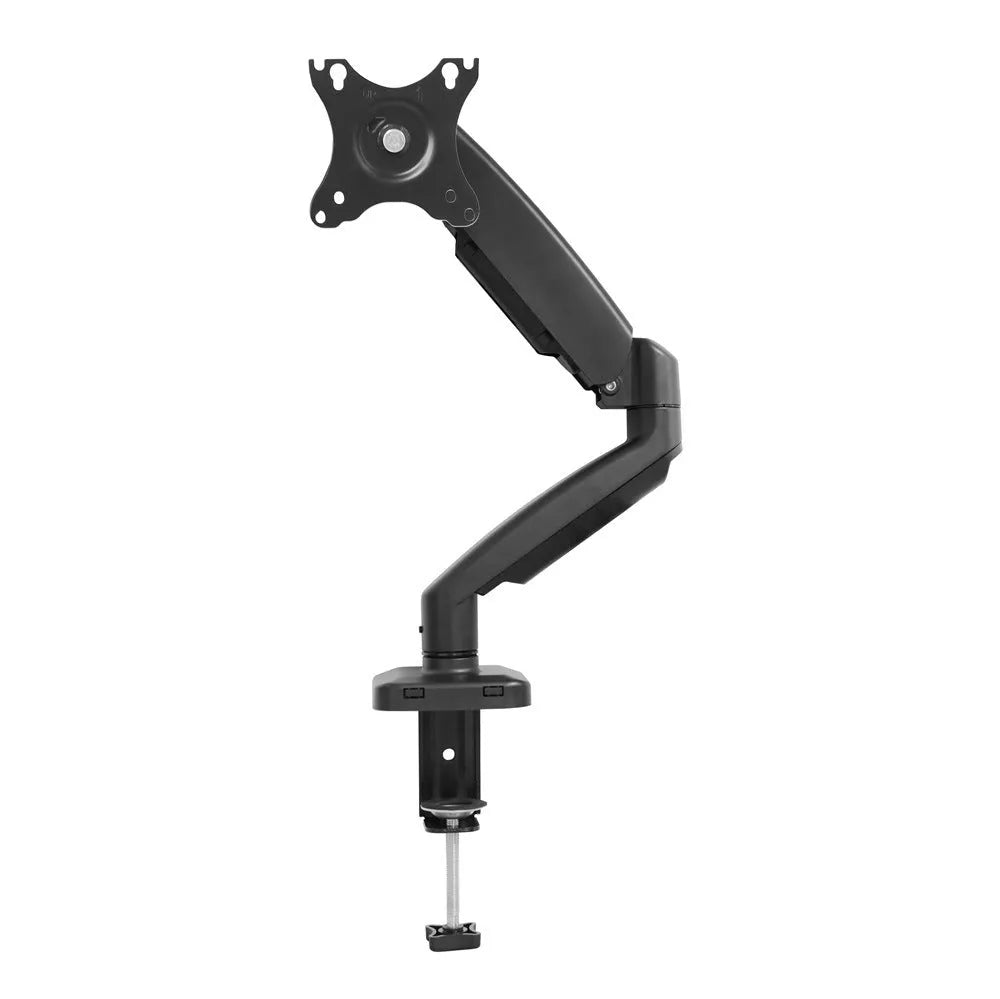 Black LCD screen rotating telescopic bracket elevated rack on desk with adjustable height and rotation mechanism