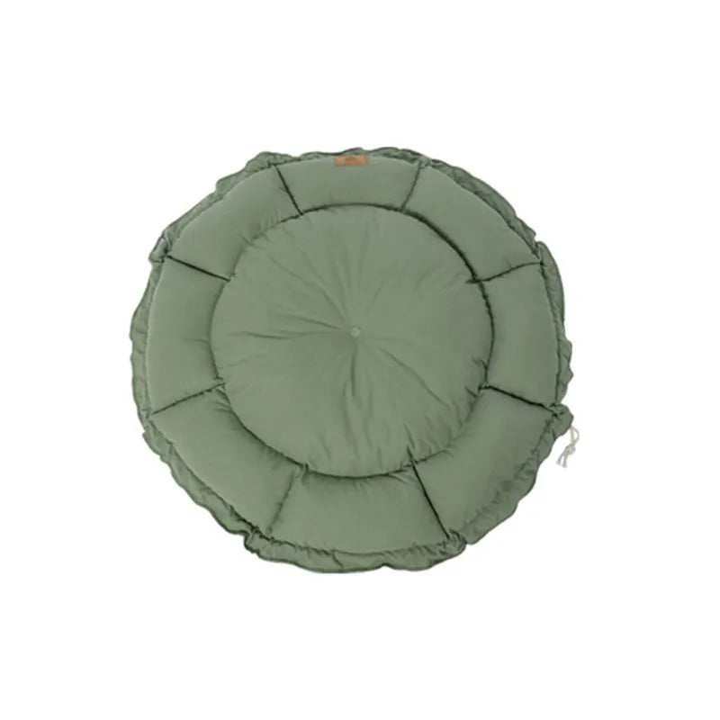 Reversible donut pet bed for indoor cats and dogs in gray and green colours