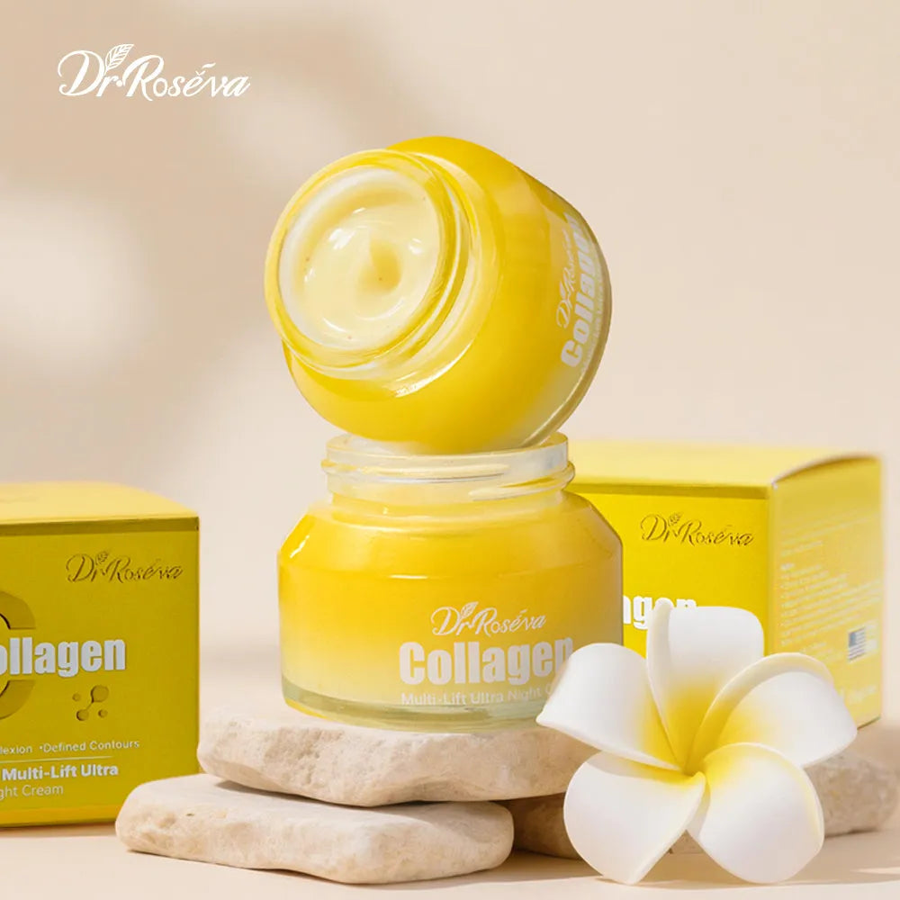 DR.ROSEVA Private Label Firming Repair Anti-Aging Collagen Night Cream for Face in a 166g jar