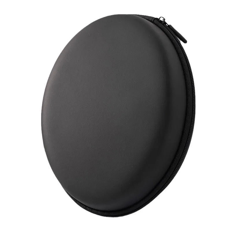 Black EVA PU waterproof storage bag for headset and cables with cold press forming