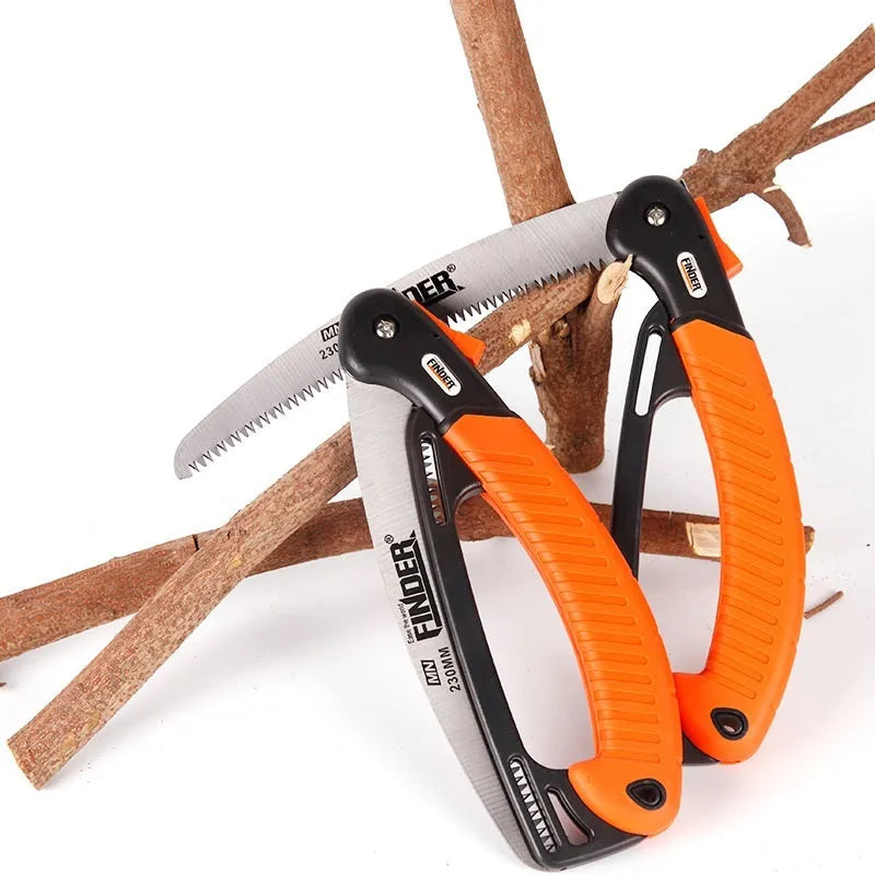 Garden trunk folding hand saw with extended blade and TPR grip