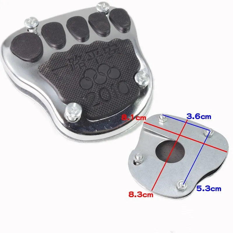 Metal motorcycle brake pedal skid plate for motorbike and scooter installation