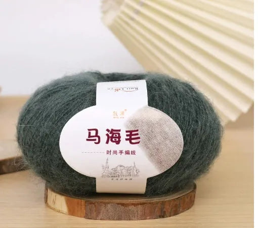 Mohair wool ball for DIY scarf knitting and crochet in Inverness thread style with multiple colour options