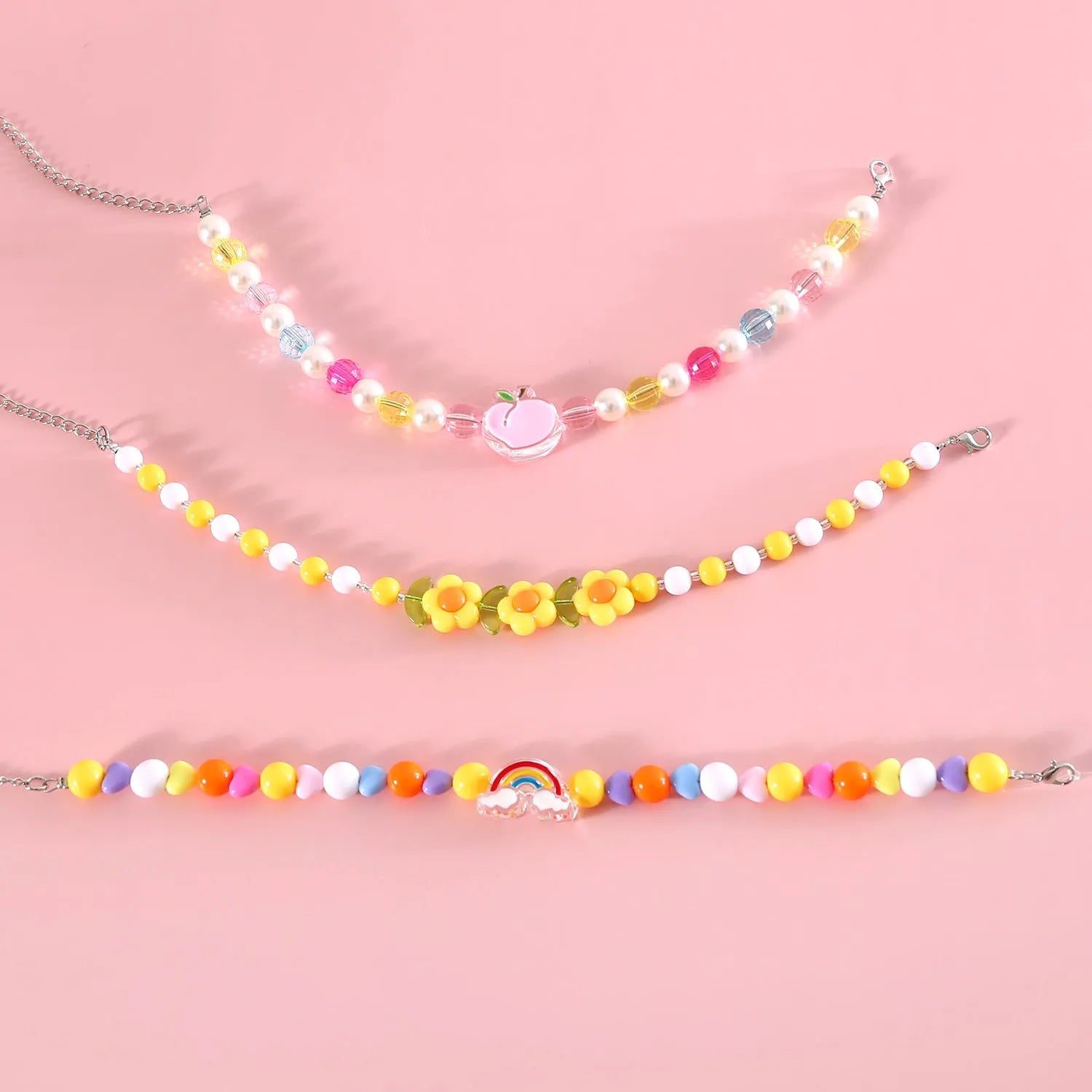 Colourful plastic bead pet necklace for dogs and cats with adjustable sizing options