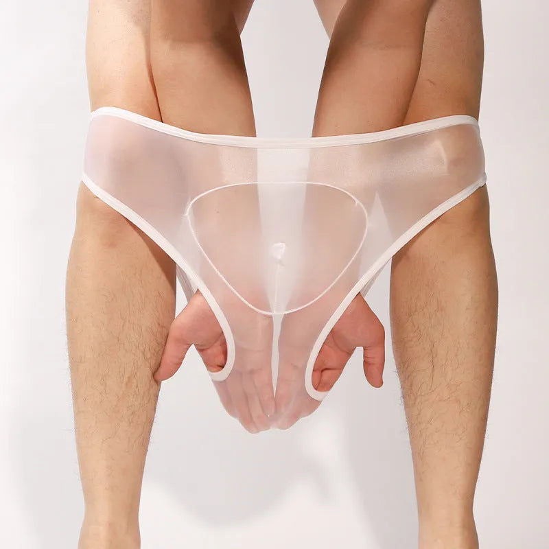 Men's ultra-thin nylon briefs with bullet separation in multiple solid colours
