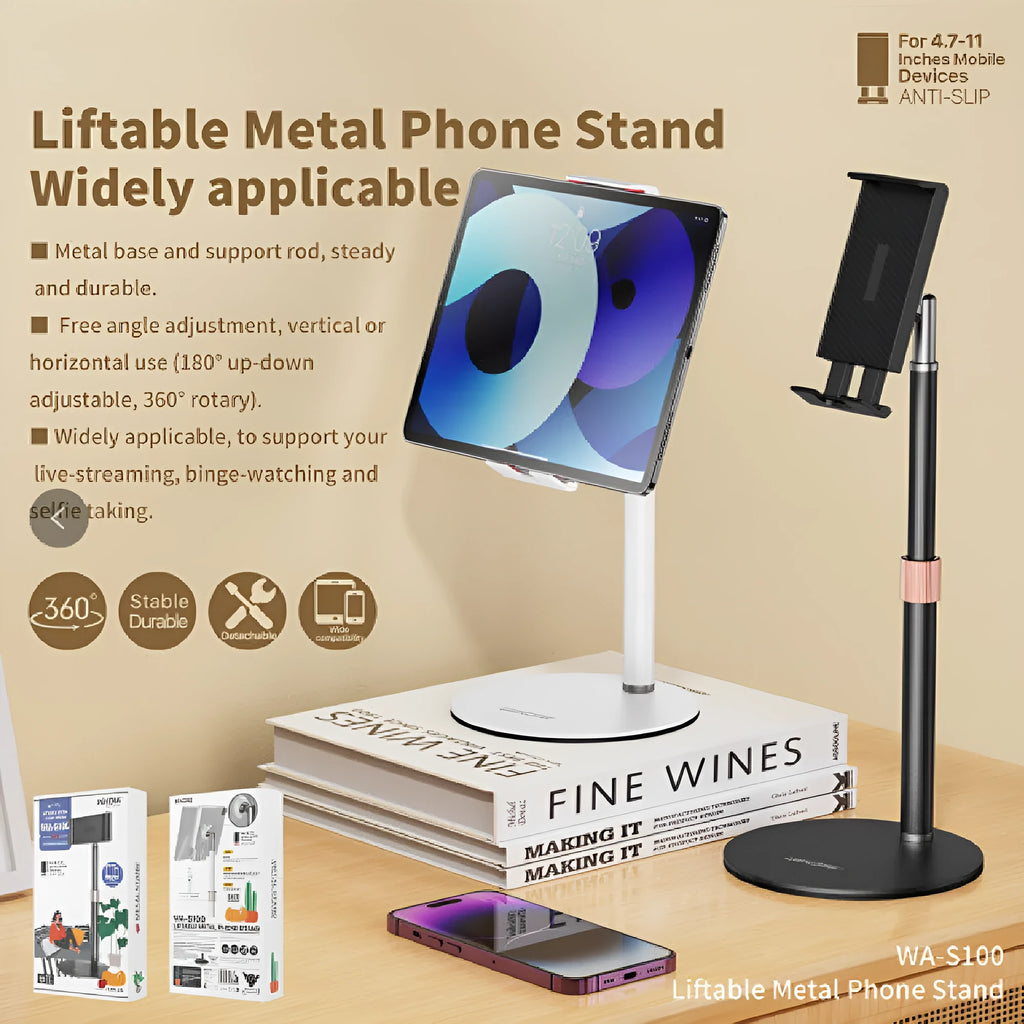 Lifting metal bracket tablet computer bracket with telescopic adjustment