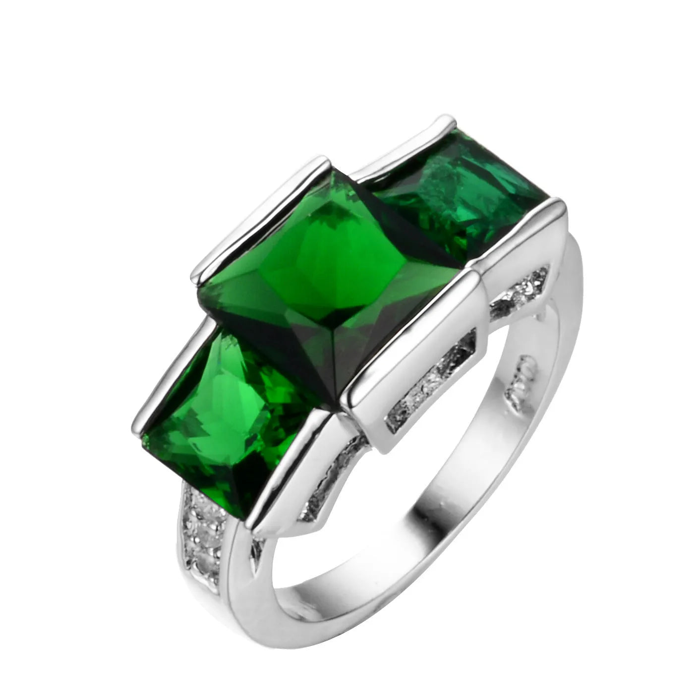 Copper electroplated geometric ring in multiple colours showing size range 6 to 10