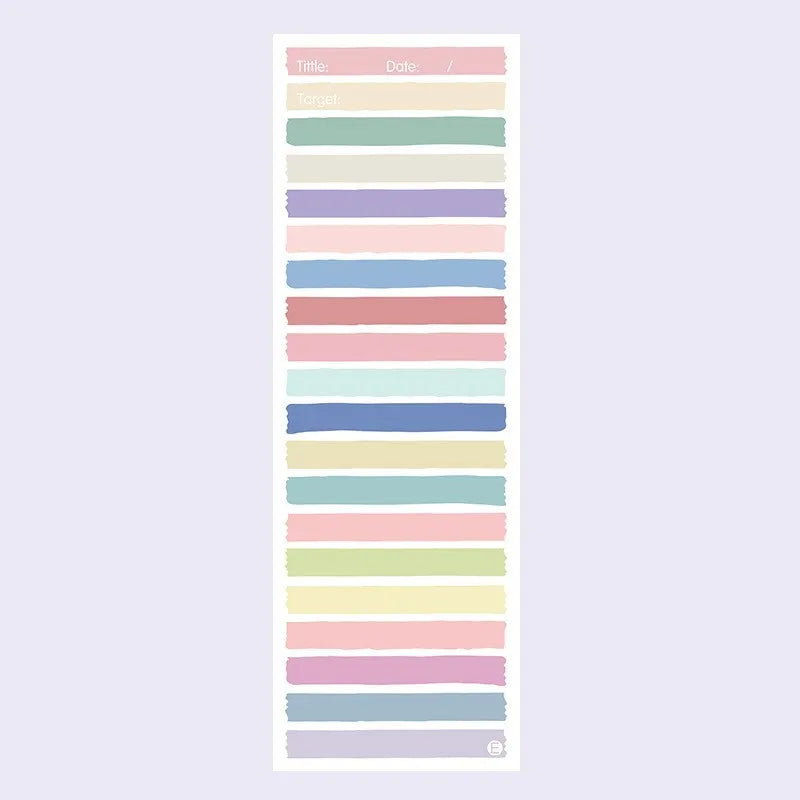 Cartoon student notepad with plastic cover in colour-striped designs measuring 90x248mm