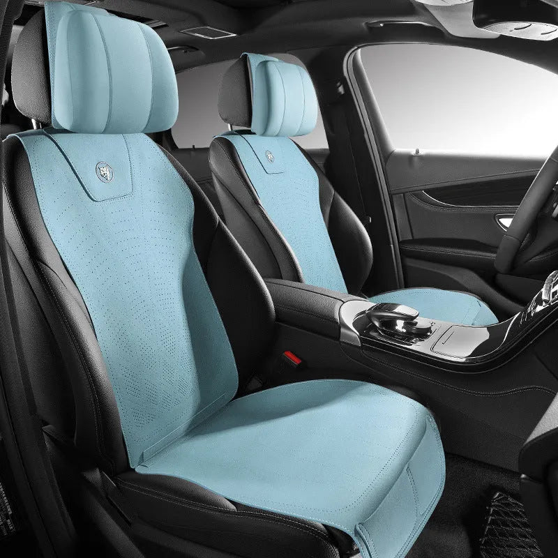 Ultra-thin tailored leather car seat cushion cover with gradient hole drilling in multiple colour options
