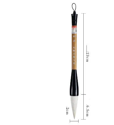 Large traditional Chinese calligraphy brush with wolf and sheep hair bristles and big bucket handle