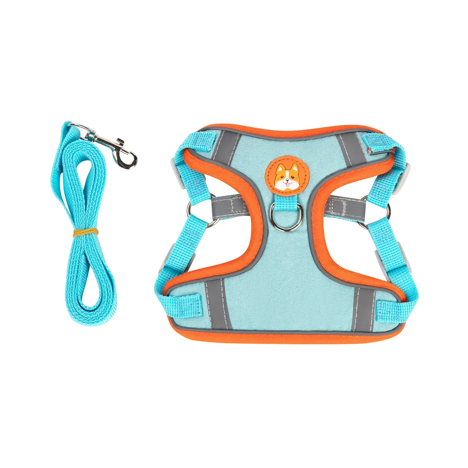 Adjustable dog haulage rope harness in multiple colours with chest strap attachment