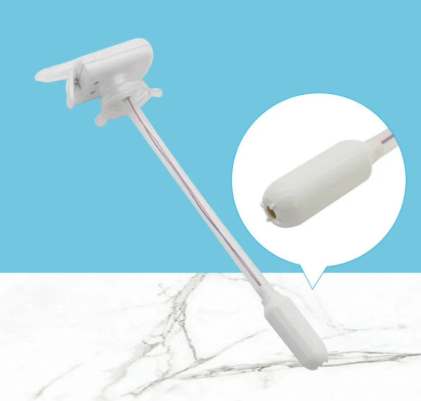 Manual beverage pumping device with blue handle and 32.5cm plastic straw for liquid transfer