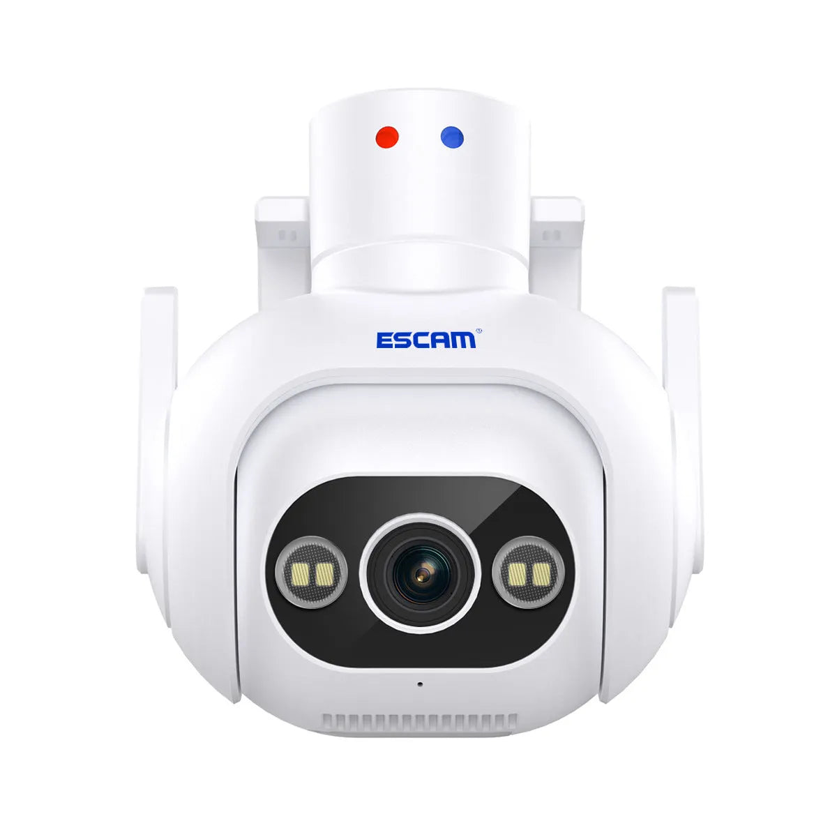 White plastic Smart Colour Night Vision H265 security camera with wall mount bracket