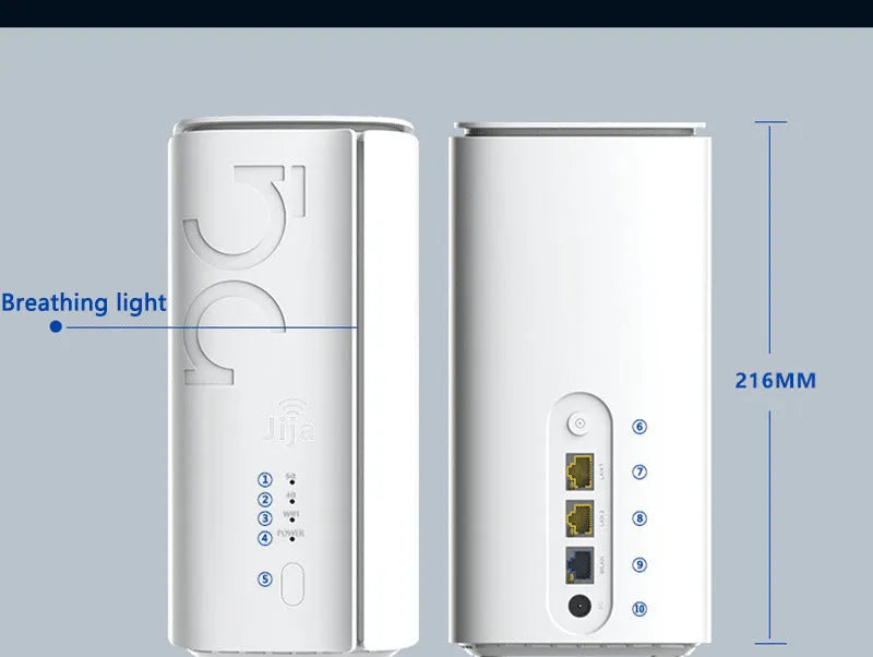 ZTE 4G CPE wireless router with compact 51x30x5mm dimensions and Qualcomm or Zhanrui chip options