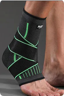 Sports ankle support in black, green, or orange colours for basketball, running, and mountaineering activities