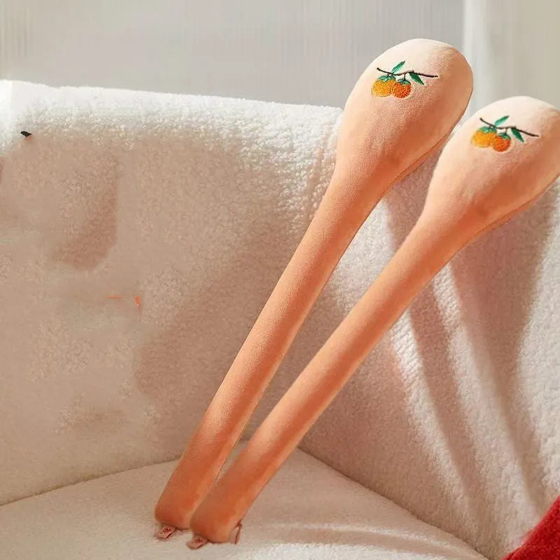 48cm long back pounding massage stick with zipper closure in meridian flap persimmon style