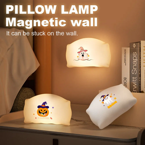 Cartoon Halloween doll table lamp in Magic Ghost or Pumpkin Ghost design measuring 99x70x50mm with USB Type-C charging port