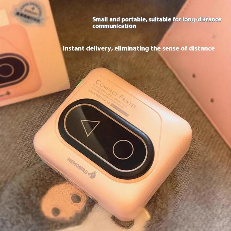 Compact Avocado Green mini Bluetooth thermal printer for mobile phone text printing.
