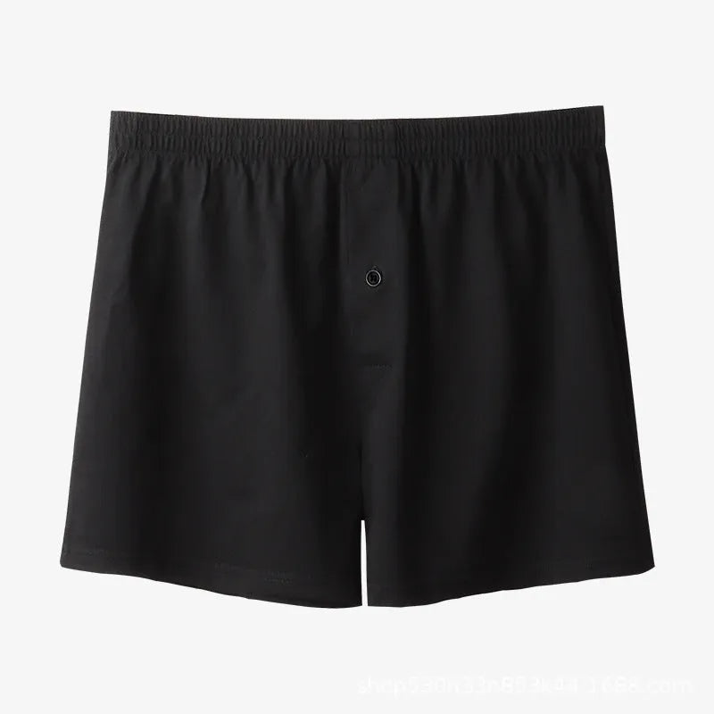 Men's pure cotton high-waist boxer shorts in light grey, navy blue and black colours