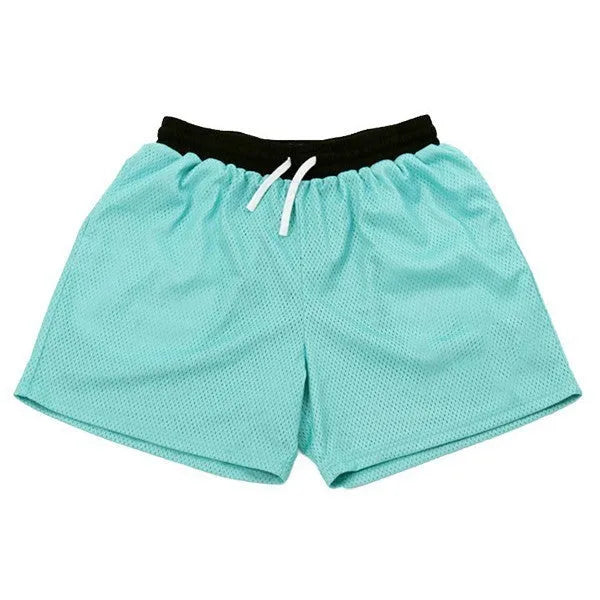 Men's solid-colour mesh quick-drying shorts in chemical fibre fabric for athletic use