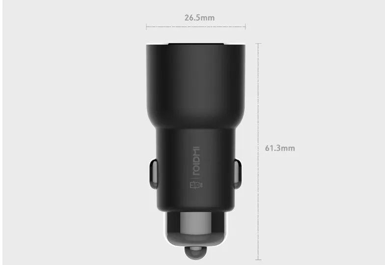 Ruimi 3S black car charger with dual USB ports for mobile devices