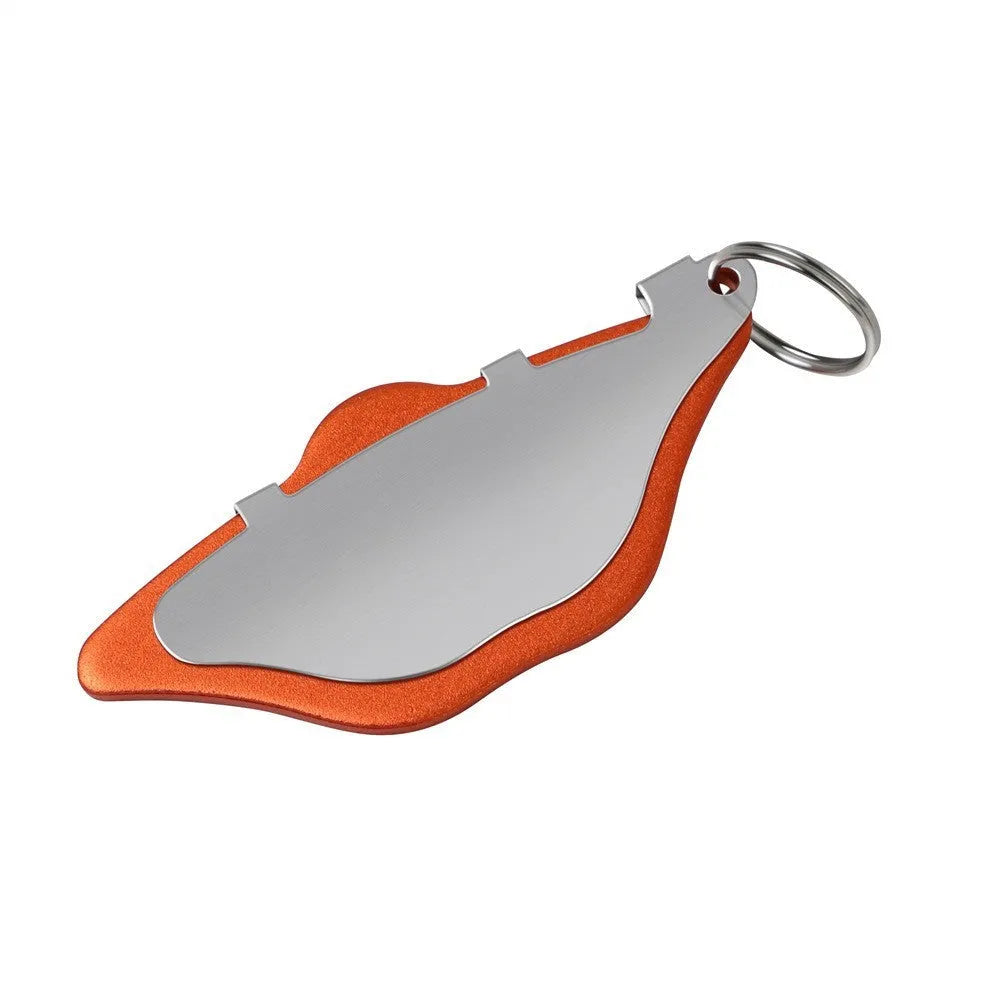 Mountain bike disc brake pads set showing metal linings and adjustment flap in black and orange colour options