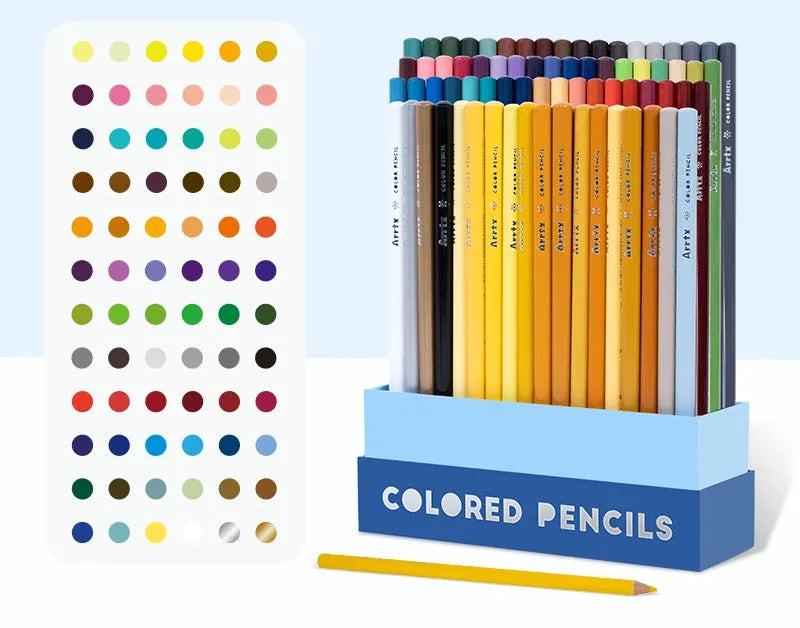 Boxed set of soft core colour pencils with basswood penholders in 72 or 126 colour options for art students