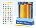Boxed set of soft core colour pencils with basswood penholders in 72 or 126 colour options for art students