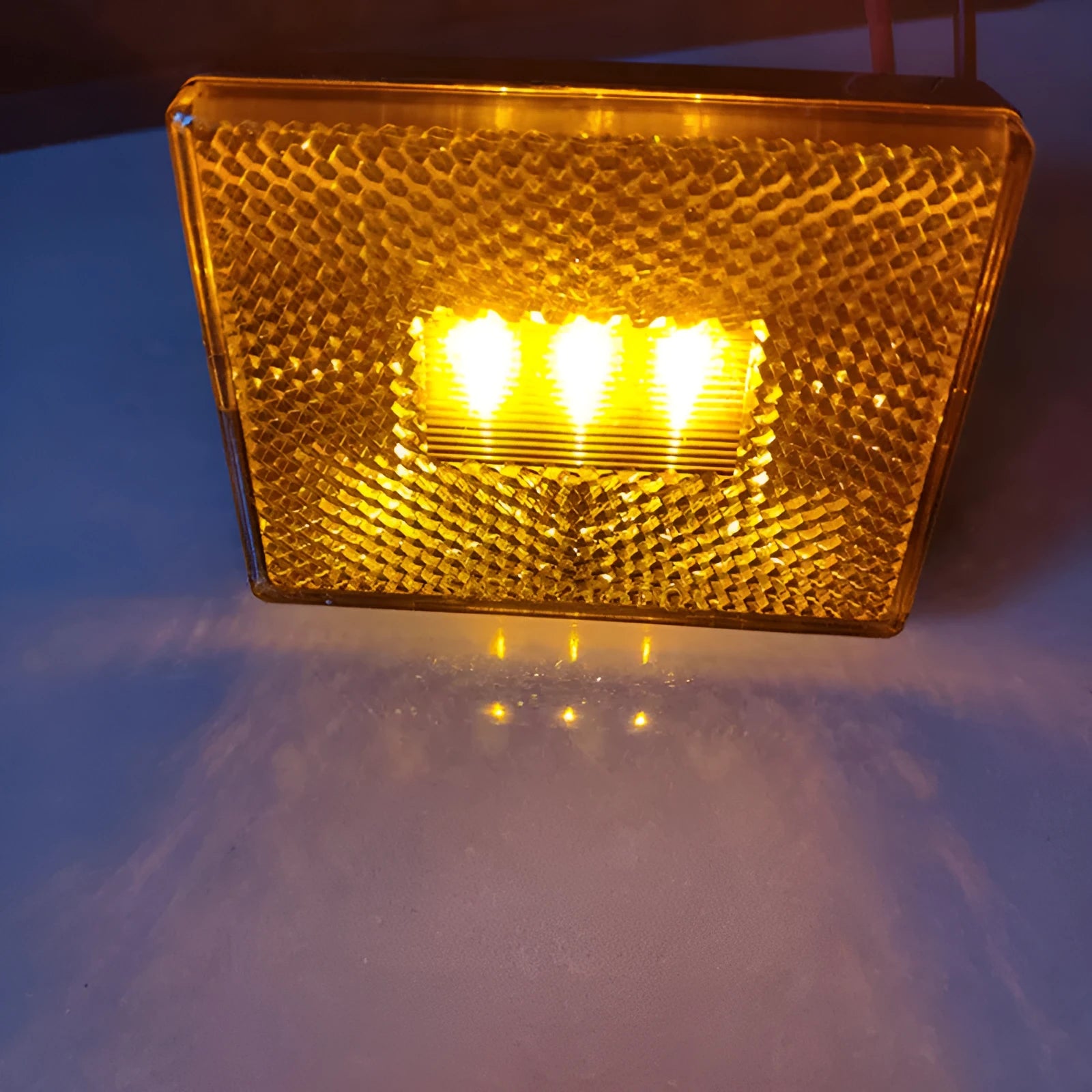 Red and yellow LED trailer side marker clearance light with 19cm cable