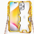 Metal frame robot arm phone case for iPhone in silver with anti-fall protection and heat dissipation