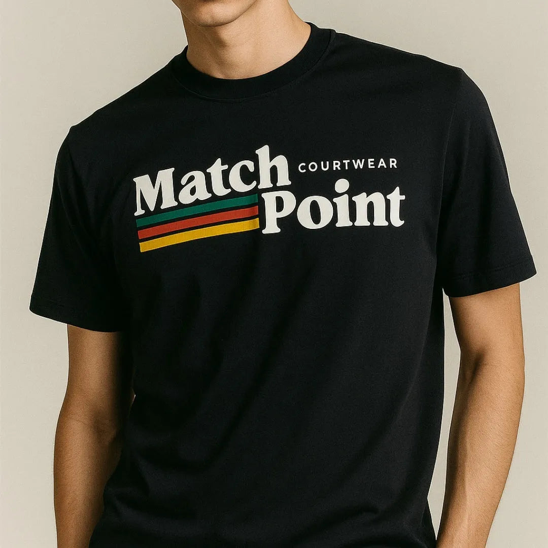 Black men's t-shirt with a 3D digital printed pattern, round neck, and short sleeves