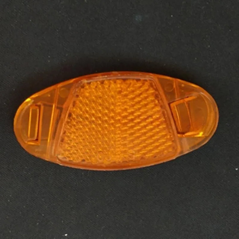 Yellow and white plastic bicycle spoke reflectors for front and rear wheel safety