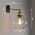 20cm retro round ball glass wall lamp in amber colour with aluminium holder