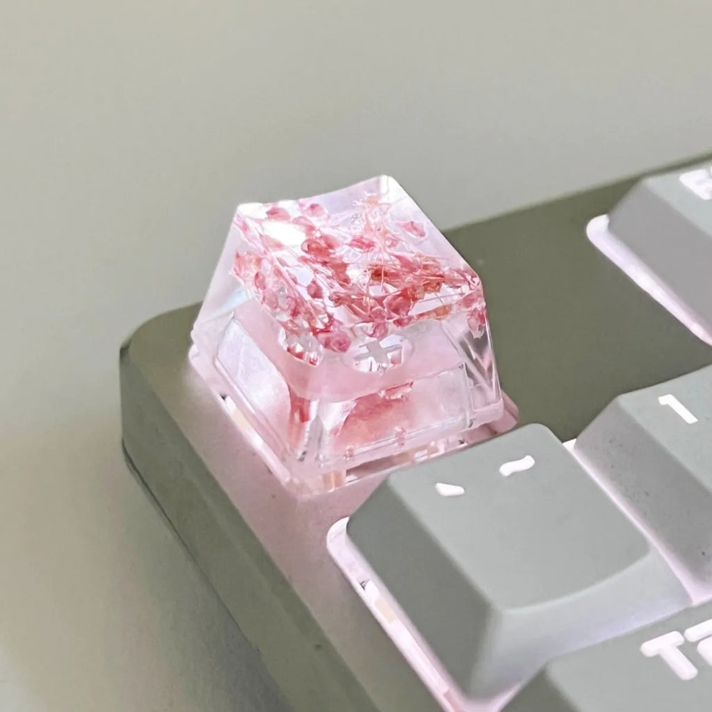 High transparency resin starry sky artisan keycap for mechanical keyboards in violet colour