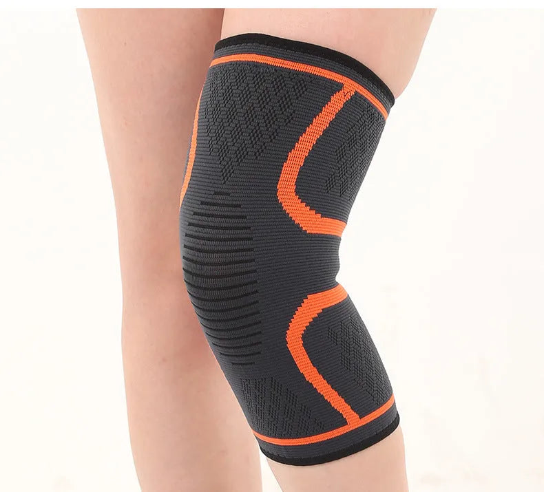 Black double corrugated non-slip sports kneecaps for basketball and running.