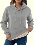 Women's thick grey hooded sweater with a raised 3D pattern, loose fit