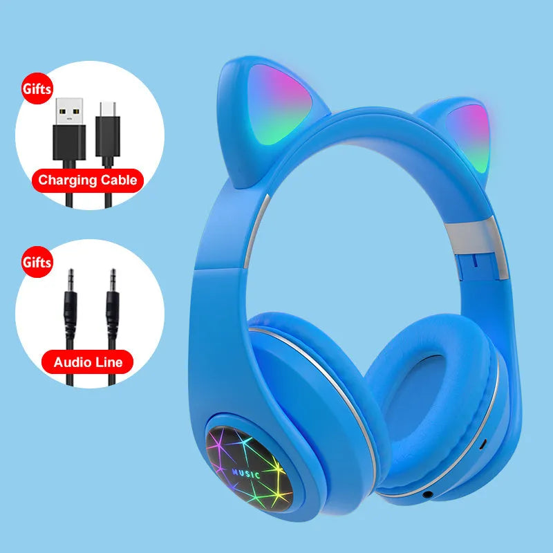 Cat ear wireless Bluetooth sports headset in various colours with head-mounted design