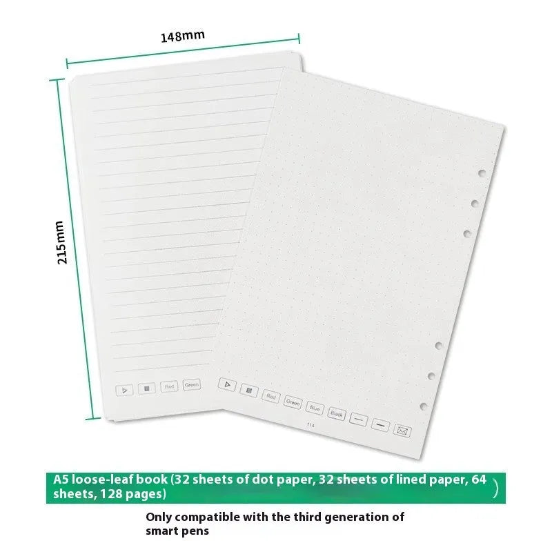 Loose spiral notebook refill core with 64 pages of zodiac forest paper for 6-hole binders