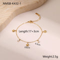 Ins Titanium Steel women's bracelet with 18K gold plating and geometric star zircon pendant