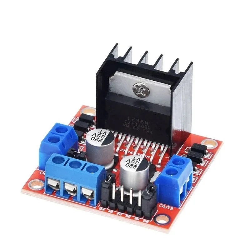 L298N motor driver control board module for DC and stepper motor control in robotics projects