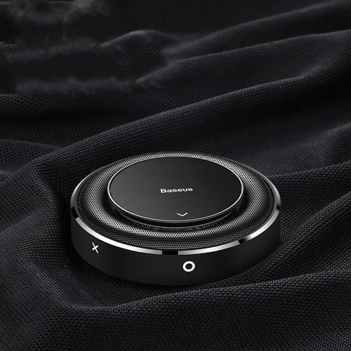 Bess metal car fragrance with aluminium alloy round seat and four refill tablets in black red silver